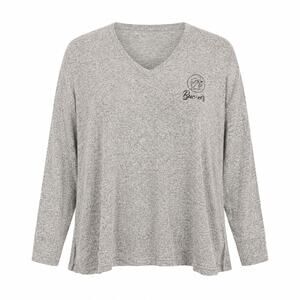 Buc-ee’s Gray Heather Long Sleeve V Neck Tee 2X